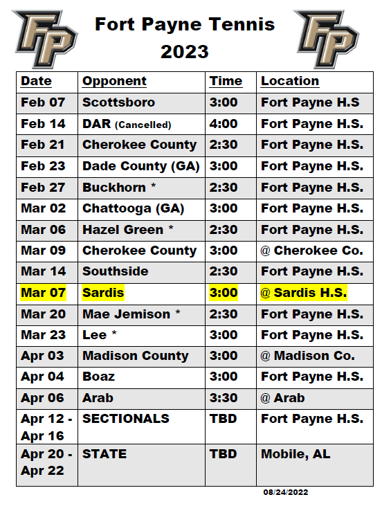 2020 Schedule